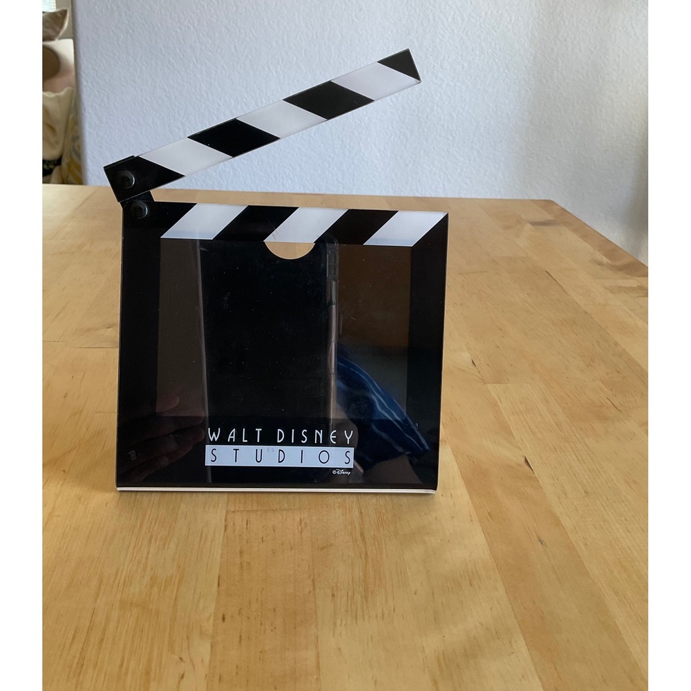 Walt Disney Studios Movie Clapperboard Photo Frame Acrylic Black White Disneyana